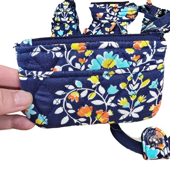 Vera Bradley Floral Chandelier Small Crossbody Top Zip With Coin Purse / Mirror - Picture 6 of 8